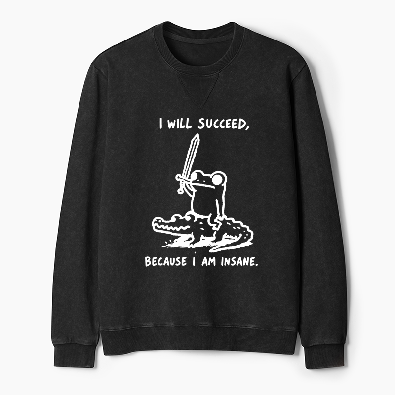 Tokyo-Tiger Warrior Frog Funny Meme Washed Terry Sweatshirt