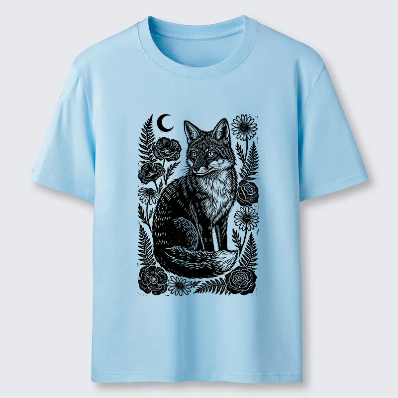 Tokyo-Tiger Wild Fox Floral Vibe Classic T-Shirt