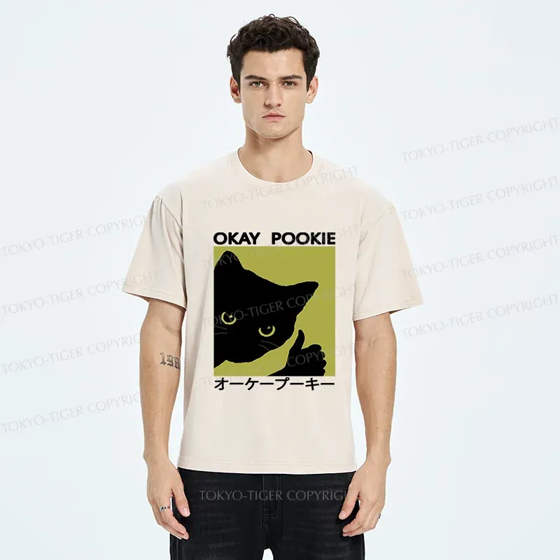 Tokyo-Tiger Okay Pookie Cat Washed T-Shirt