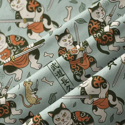 Tokyo-Tiger Bushido Cat Aloha Hawaiian Shirt
