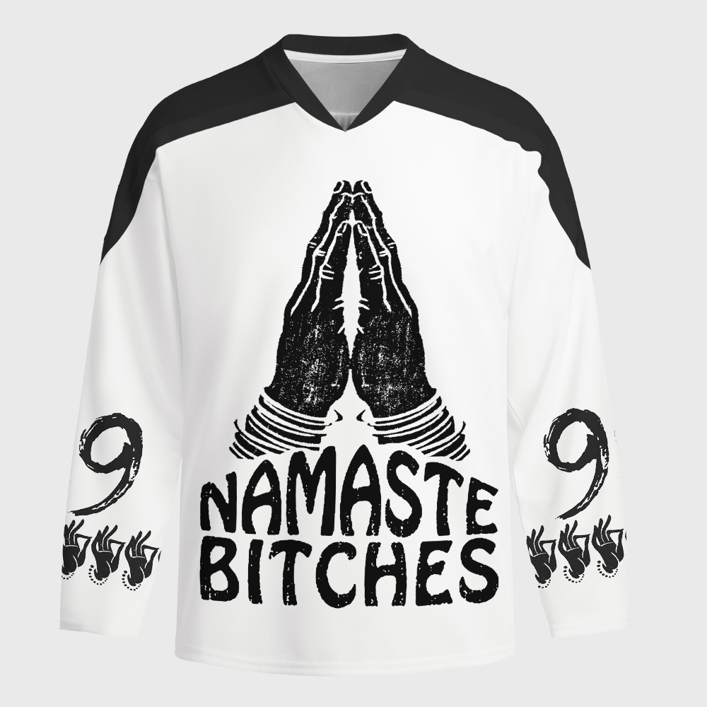Tokyo-Tiger Funny Zen:Namaste Bitches Long-Sleeve Hockey Jersey