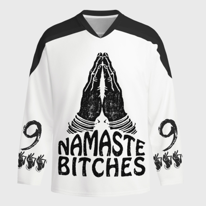Tokyo-Tiger Funny Zen:Namaste Bitches Long-Sleeve Hockey Jersey