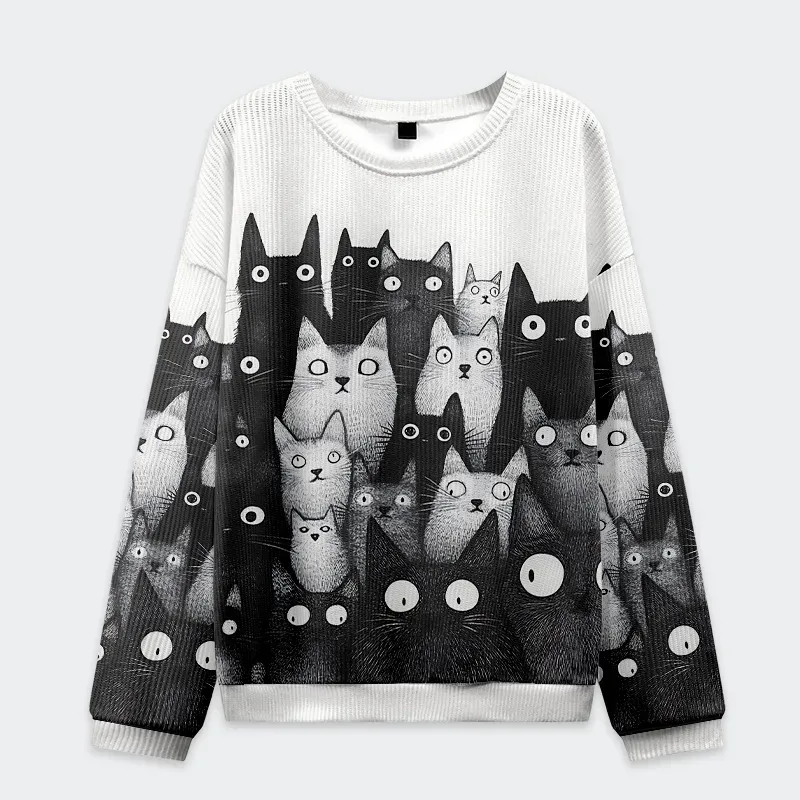 Tokyo-Tiger The Judgmental Stare Of Catsa Christmas Ugly Sweatshirt