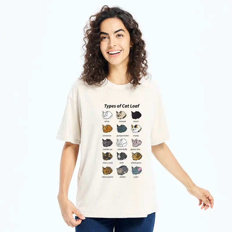 Tokyo-Tiger Various Cat-shaped Breads Washed T-Shirt