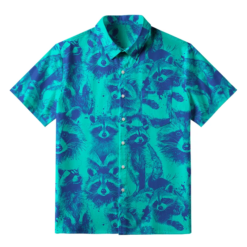 Tokyo-Tiger Playful Raccoon Frenzy Button-up Shirt Sale