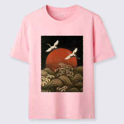 Tokyo-Tiger Japanese Crane Wave Art Classic T-Shirt