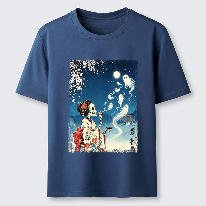 Tokyo-Tiger Moon Skeleton Ghost Classic T-Shirt