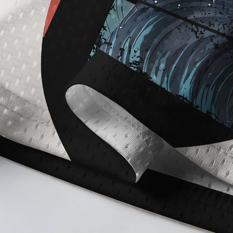 Tokyo-Tiger Retro Great Wave Ukiyoe Mesh Jersey