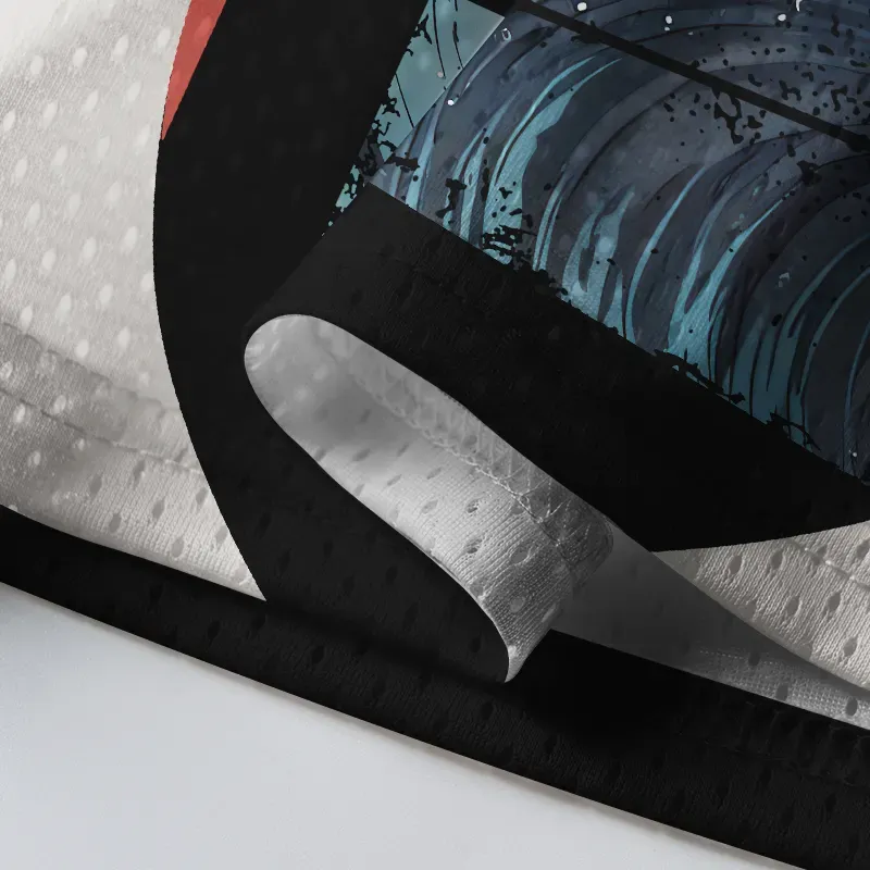 Tokyo-Tiger Retro Great Wave Ukiyoe Mesh Jersey