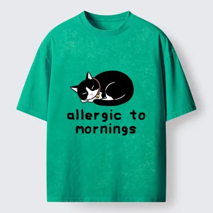 Tokyo‑Tiger Funny Sleep Cat Meme Washed T-Shirt