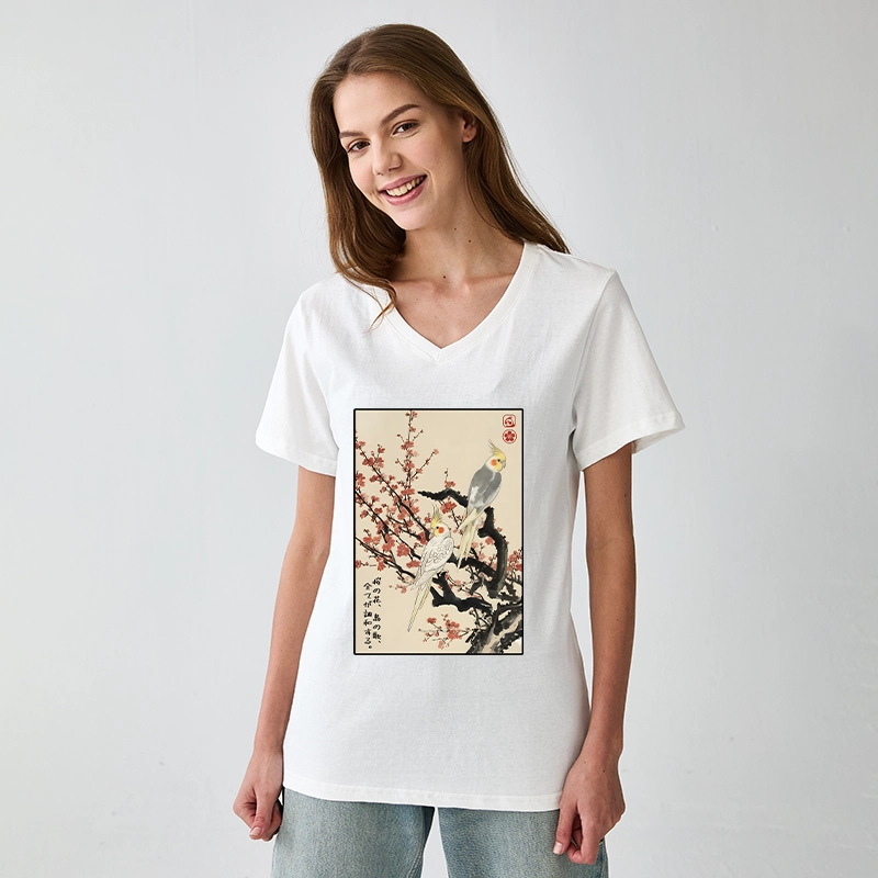 Tokyo-Tiger Whispers of Silent Blossoms V-Neck Classic T-Shirt