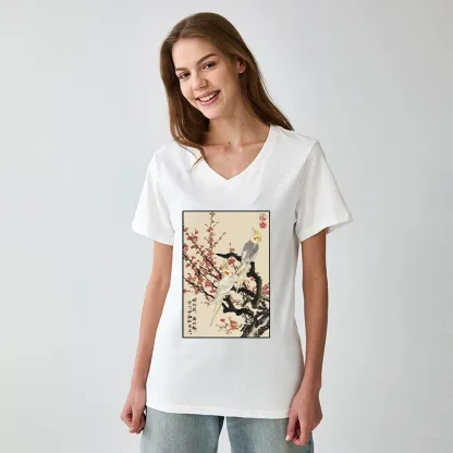 Tokyo-Tiger Whispers of Silent Blossoms V-Neck Classic T-Shirt