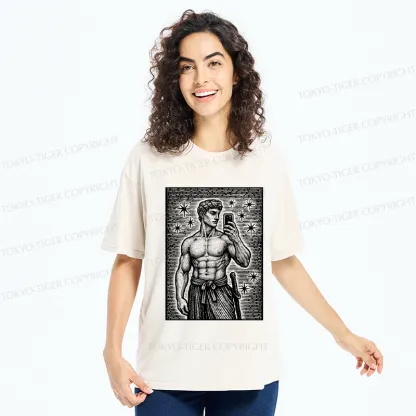 Tokyo-Tiger Workout Selfie David Washed T-Shirt
