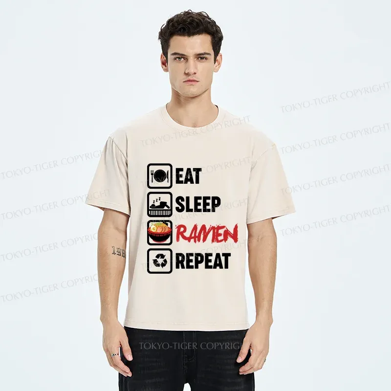 Tokyo-Tiger Daily List Washed T-Shirt