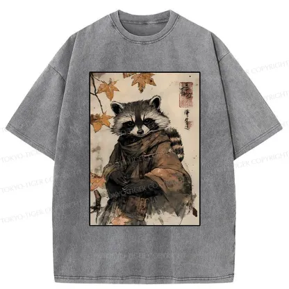 Tokyo-Tiger Raccoon Ninja Washed T-Shirt