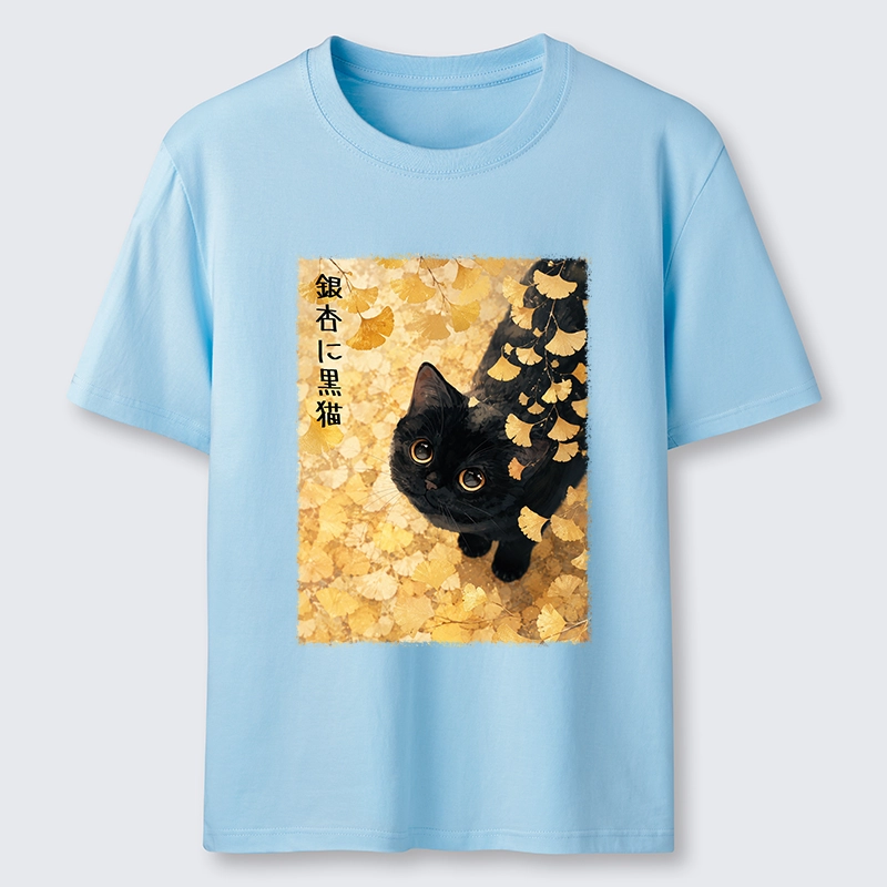 Tokyo-Tiger Ginkgo Black Cat Art Classic T-Shirt