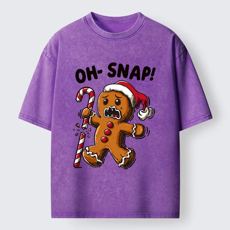Tokyo-Tiger Funny Gingerbread With Broken Candy Cane Meme Washed T-Shirt