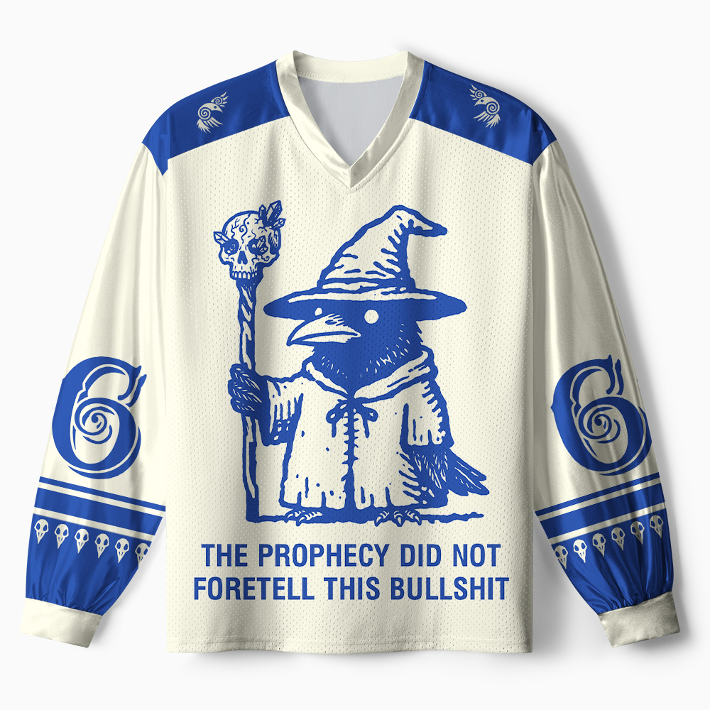 Tokyo-Tiger Sarcastic Prophecy Crow Witch Paneled Long Sleeve Jersey