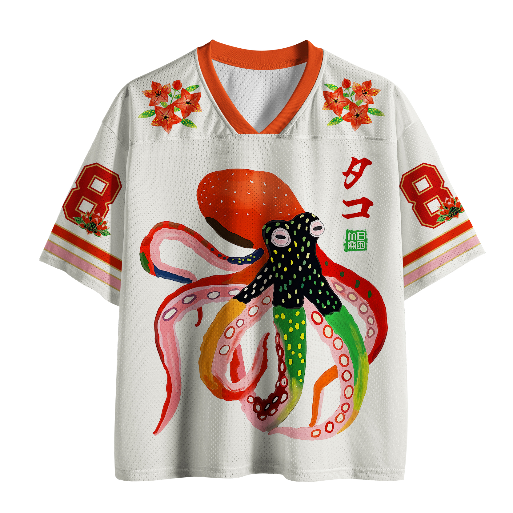 Tokyo-Tiger Colorful Octopus Art Mesh Jersey