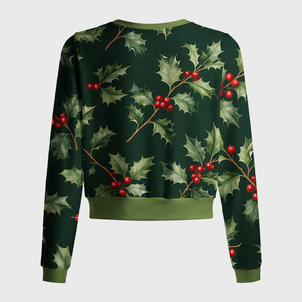 Tokyo-Tiger Crimson Berry Holly Women's Lightweight Cardigan