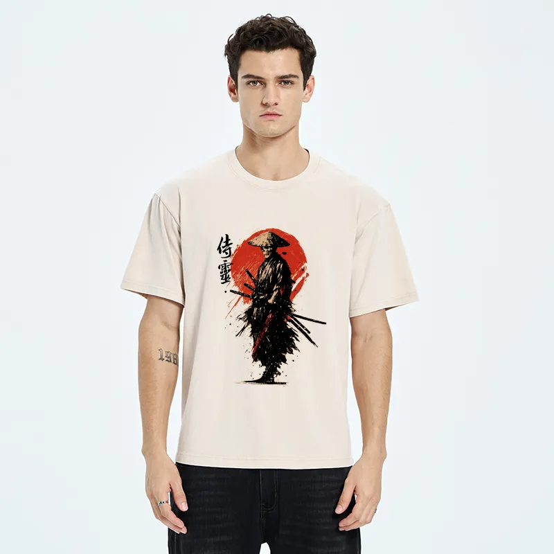Tokyo-Tiger Ghost Samurai Washed T-Shirt