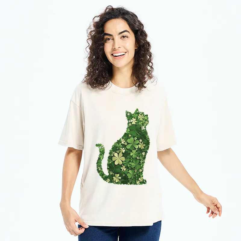 Tokyo-Tiger Clover Cat Washed T-Shirt