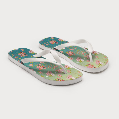 Tokyo-Tiger Sakura Blossom Waves Flip Flops