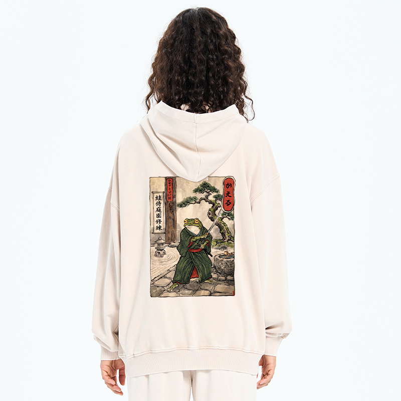 Tokyo-Tiger Samurai Frog Training Washed Zip Hoodie