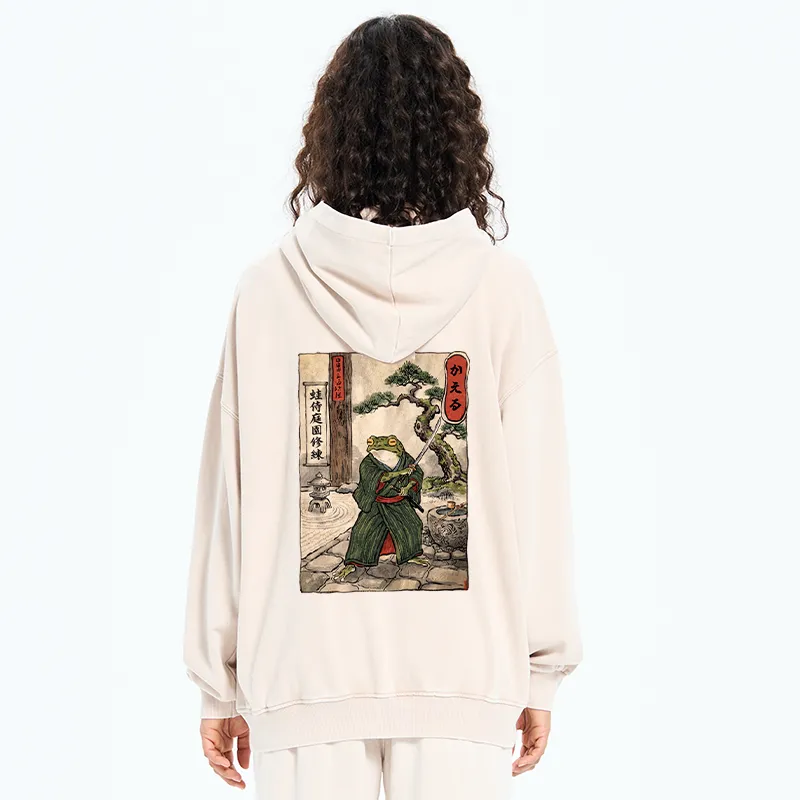 Tokyo-Tiger Samurai Frog Training Washed Zip Hoodie