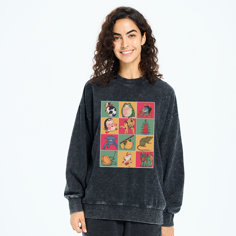Tokyo-Tiger Japanese Characteristic Goods Washed Sweatshirt