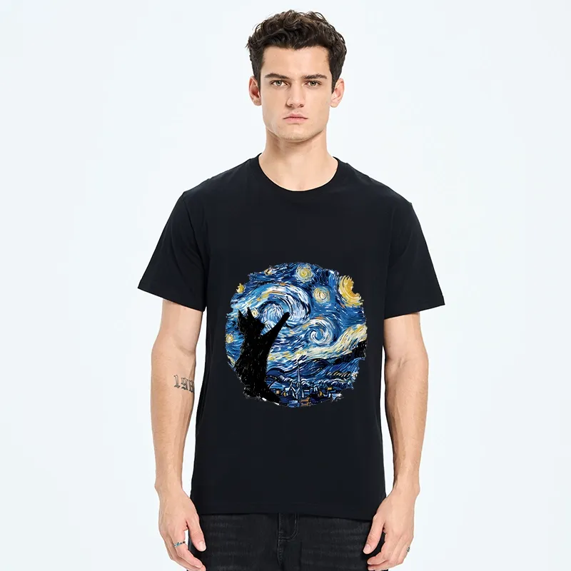 Tokyo-Tiger Starry Night Black Cat Classic T-Shirt