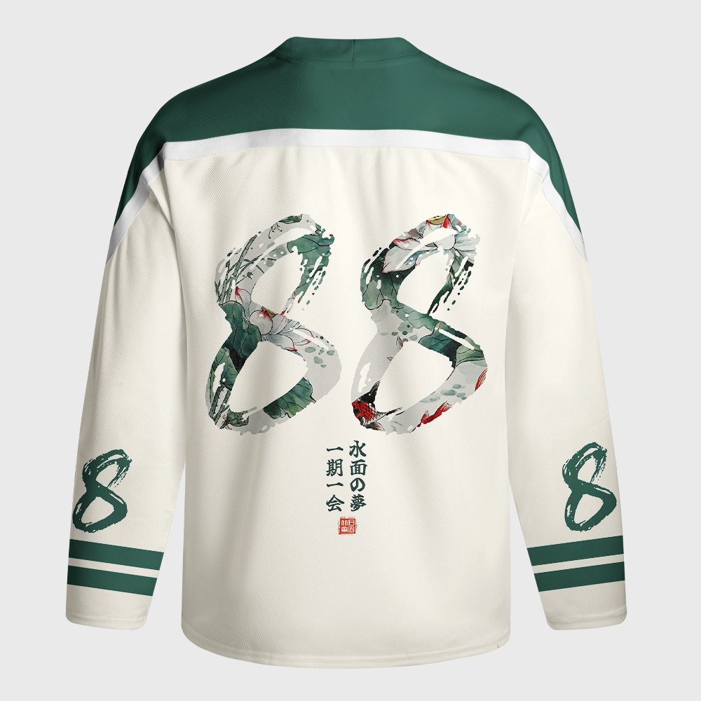 Tokyo-Tiger Lotus Lights Koi Dreams Long-Sleeve Hockey Jersey