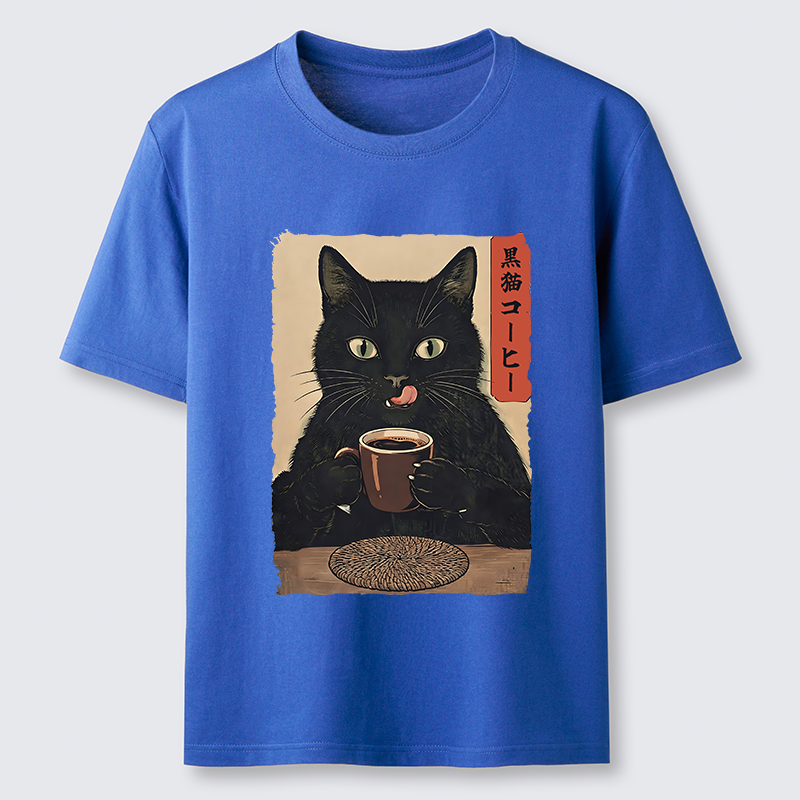 Tokyo-Tiger Vintage Black Cat Coffee Art Classic T-Shirt