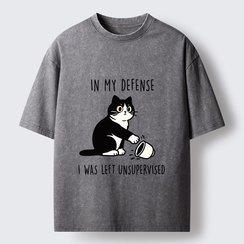 Tokyo‑Tiger Funny Naughty Cat Washed T‑Shirt
