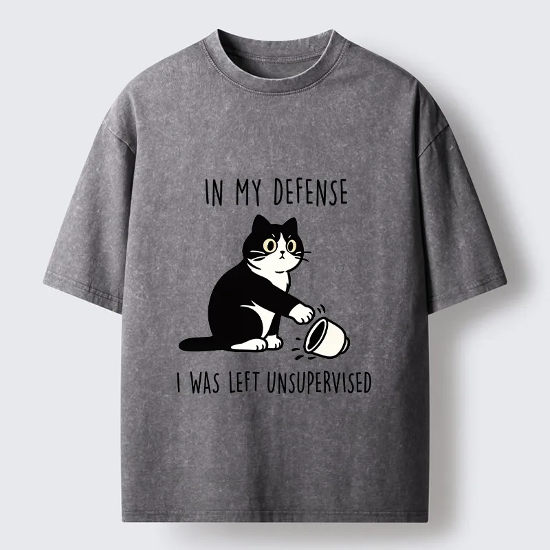 Tokyo‑Tiger Funny Naughty Cat Washed T‑Shirt