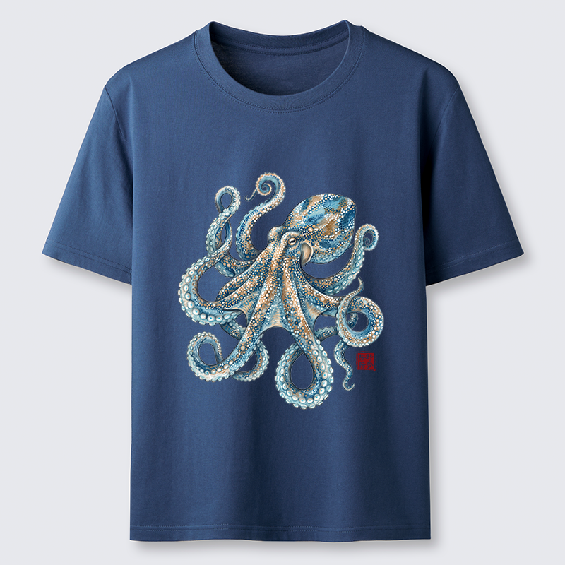 Tokyo-Tiger Ocean Octopus Art Classic T-Shirt