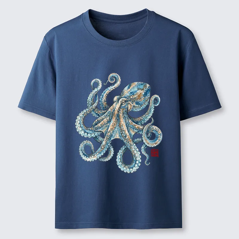 Tokyo-Tiger Ocean Octopus Art Classic T-Shirt