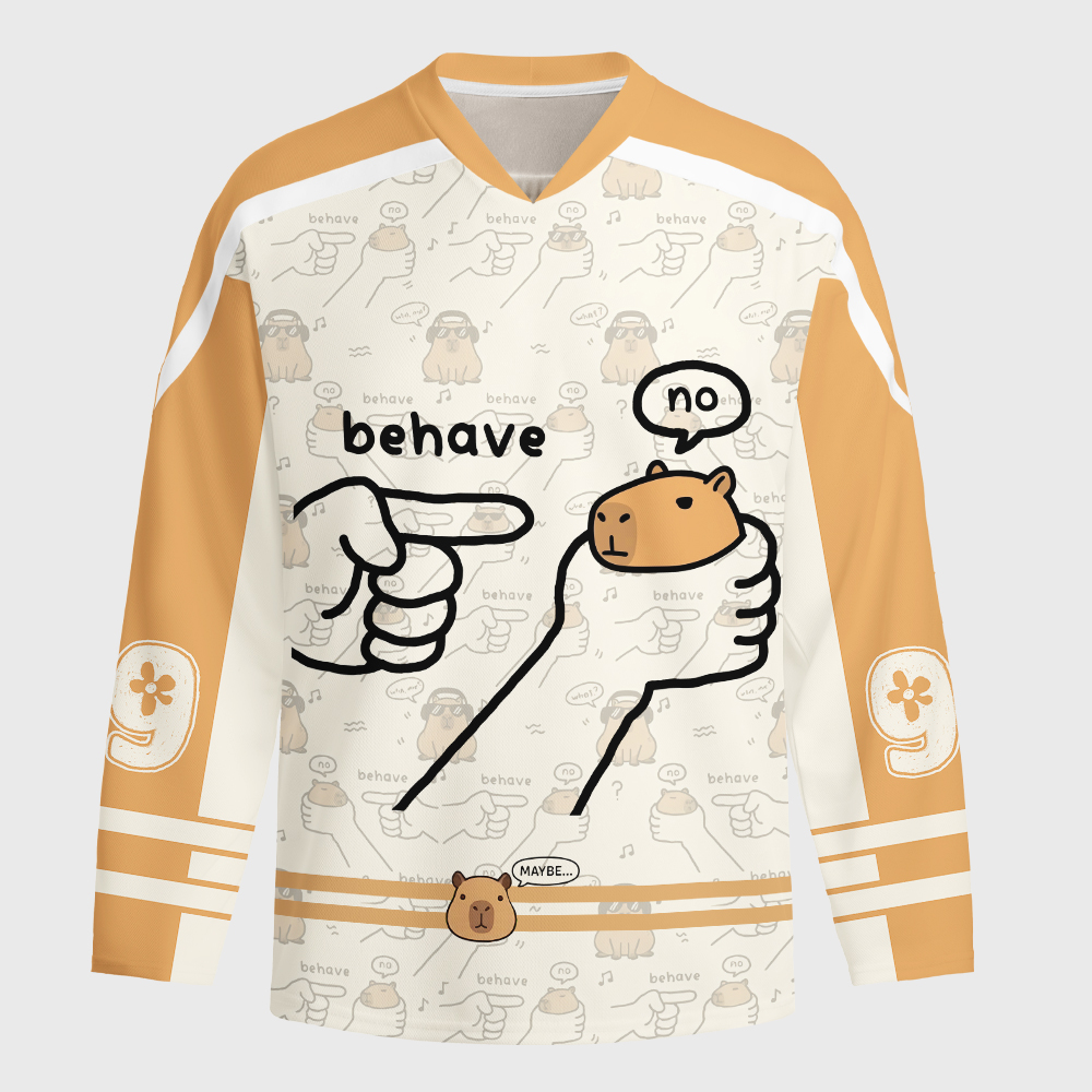 Tokyo-Tiger Dishonest Capybara Long-Sleeve Hockey Jersey
