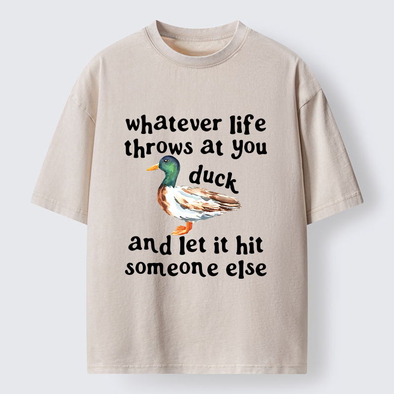 Tokyo-Tiger Funny Duck Life Trouble Meme Washed T-Shirt