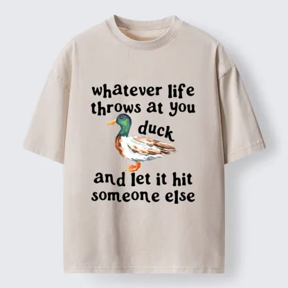 Tokyo-Tiger Funny Duck Life Trouble Meme Washed T-Shirt