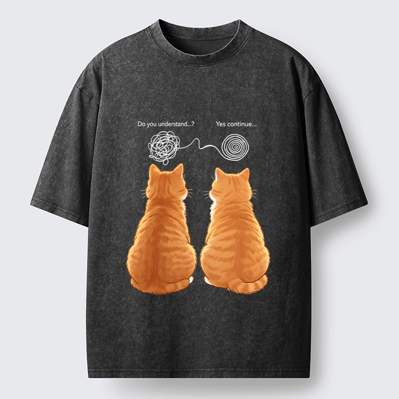 Tokyo‑Tiger Relatable Cat Thoughts Washed T‑Shirt