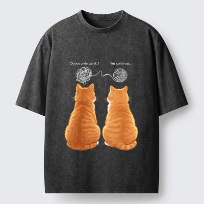 Tokyo‑Tiger Relatable Cat Thoughts Washed T‑Shirt