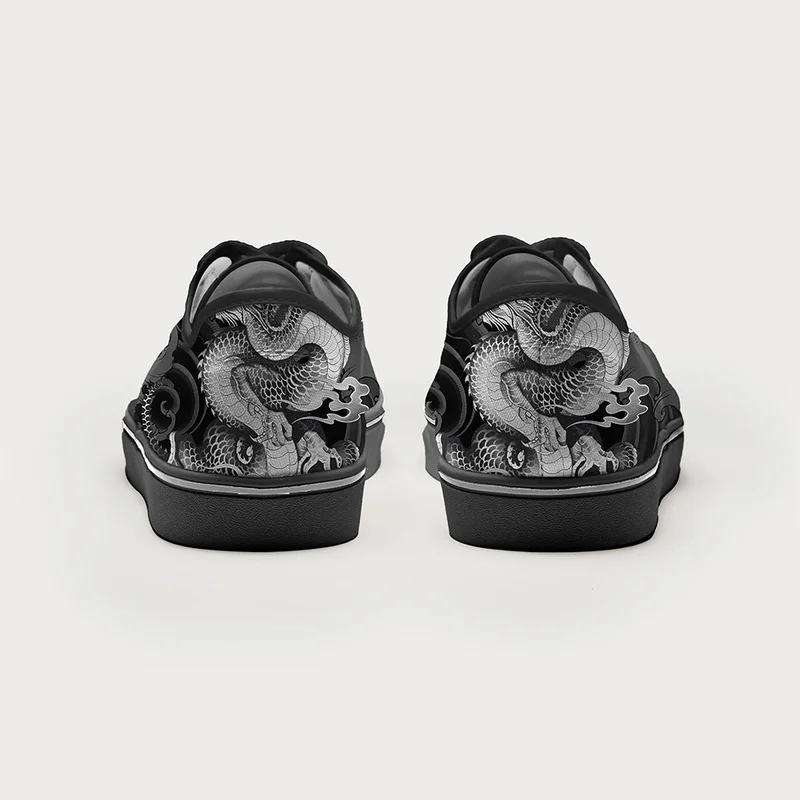 Tokyo-Tiger Majestic Dragon Entwined Canvas Shoes