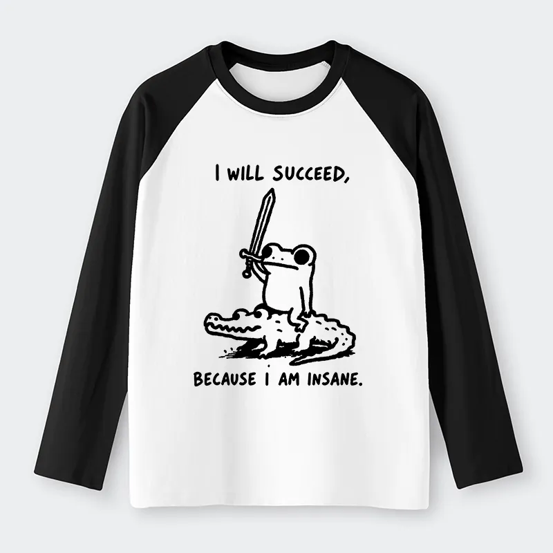 Tokyo-Tiger Warrior Frog Funny Meme Raglan Long Sleeve T-shirt