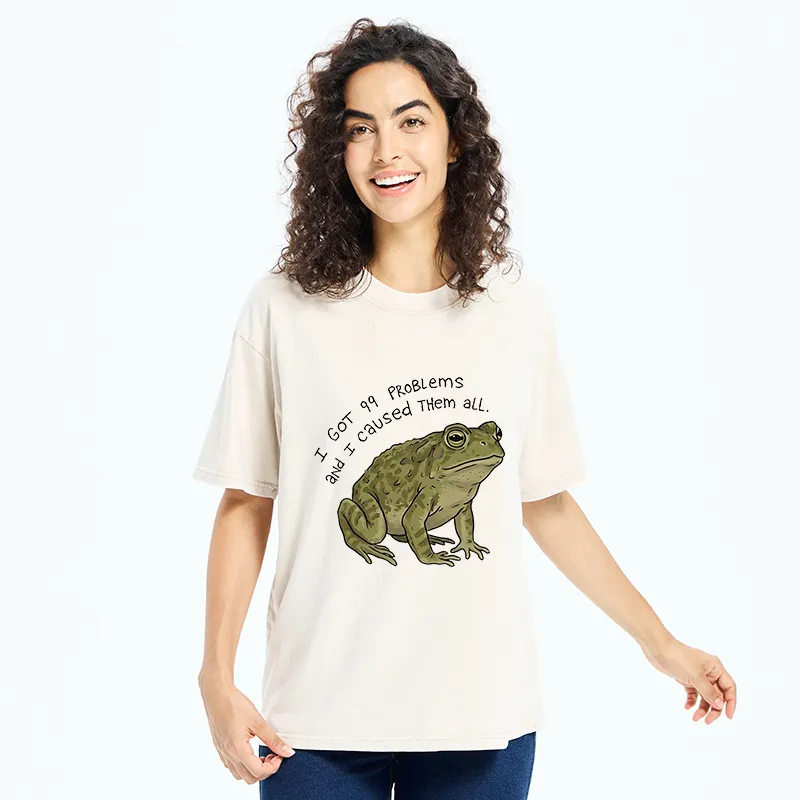 Tokyo‑Tiger Mischievous Frog Funny Washed T-Shirt