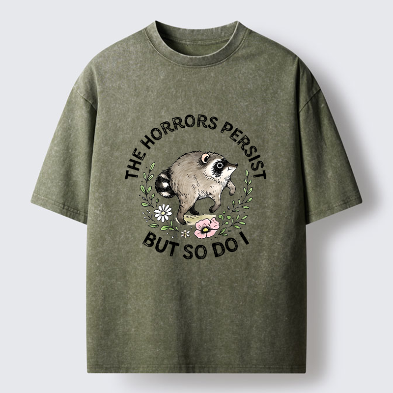 Tokyo‑Tiger Jimothy Raccoon Funny Meme Washed T‑Shirt