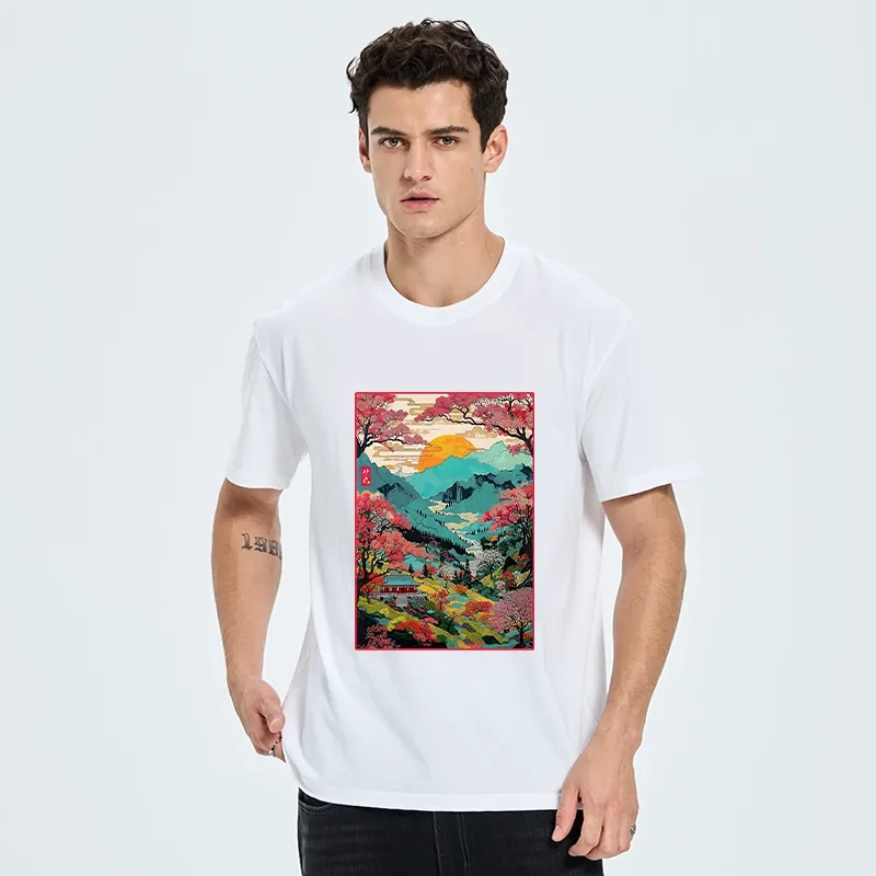 Tokyo-Tiger Golden Sun Over Serene Valley Classic T-Shirt