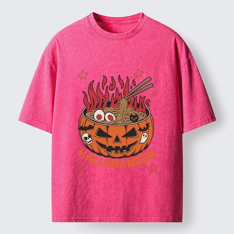 Tokyo‑Tiger Spooky Ramen Bowl Washed T‑Shirt