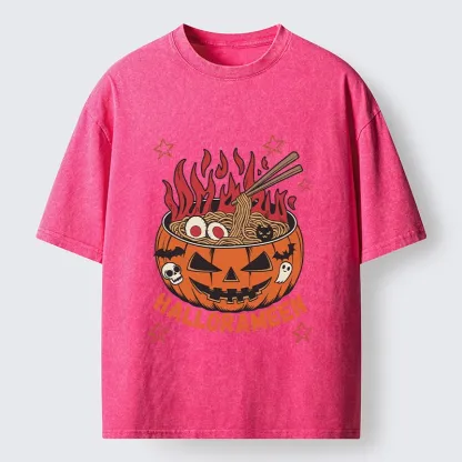Tokyo‑Tiger Spooky Ramen Bowl Washed T‑Shirt