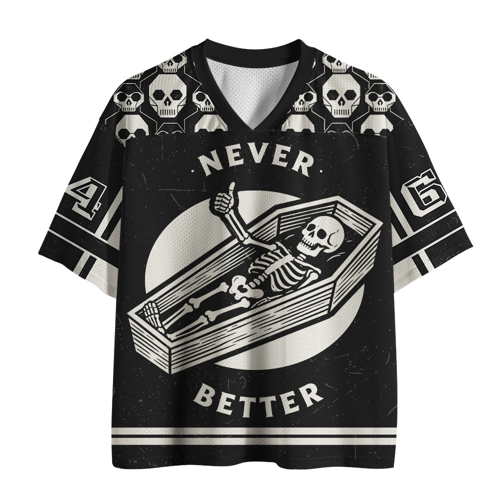 Tokyo-Tiger Never Better Skull Mesh Jersey